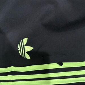 Adidas Black Pants with Neon Green Stripes